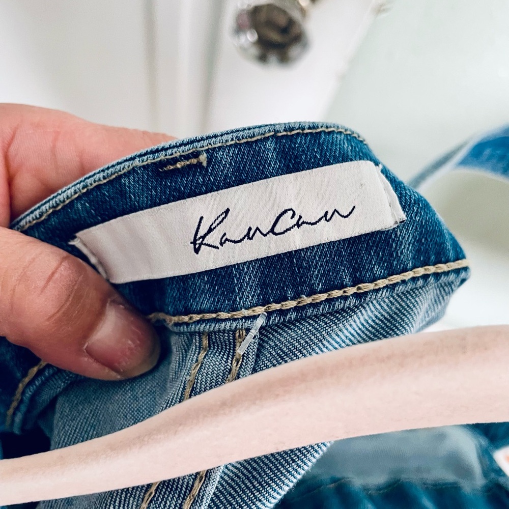 KanCan Medium Wash Blue Distressed Women's Denim Overalls - Picture 5 of 7